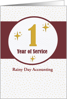 Employee Anniversary 1 Year of Service Custom Business Name card