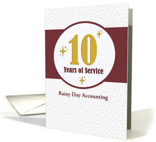 Employee Anniversary 10 Years of Service Custom Business Name card