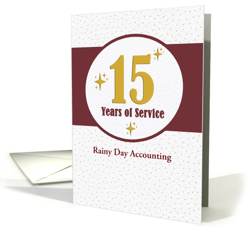Employee Anniversary 15 Years of Service Custom Business Name card