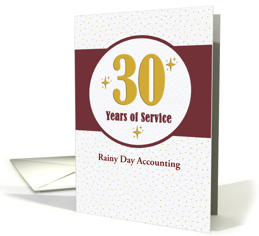 Employee Anniversary 30 Years of Service Custom Business Name card