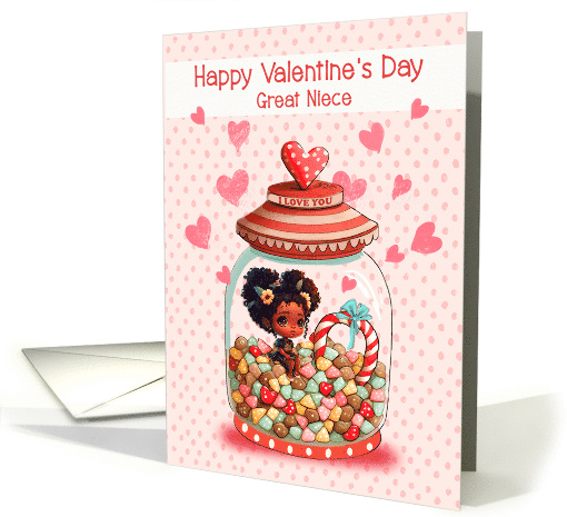 Great Niece Valentine's Day Little African American Girl card