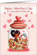 To Wonderful Little Girl Valentine’s Day African American Girl card