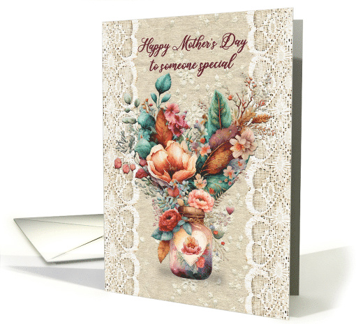 Mother's Day Beautiful Heart Shaped Flowers in Jar card (1760204)