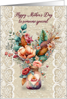 Mother’s Day Beautiful Heart Shaped Flowers in Jar card