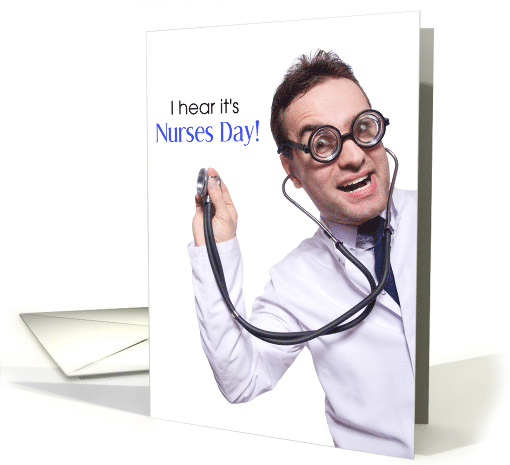 Nurses Day Funny Male Nurse with Stethoscope card (1762320)