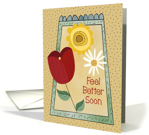 Feel Better Soon Whimsical Flowers and Frame card (1764920)