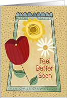 Feel Better Soon Whimsical Flowers and Frame card