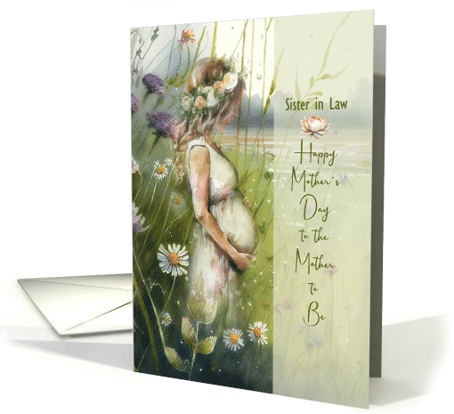 Sister in Law Mother to Be Mother's Day Pregnant Woman in Flowers card