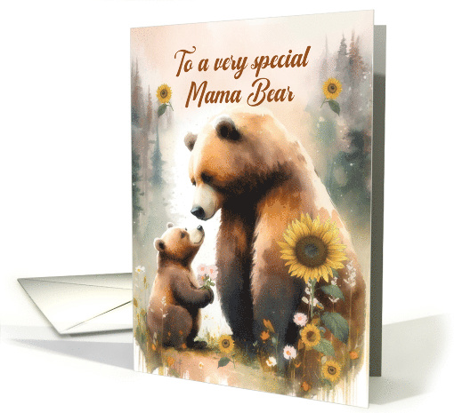 Mother's Day Mama Bear and her Cub with Sunflowers card (1765334)