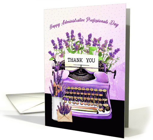 Administrative Professionals Day Typewriter and Lavender card
