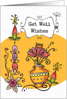Get Well Wishes Colorful and Whimsical Flowers card