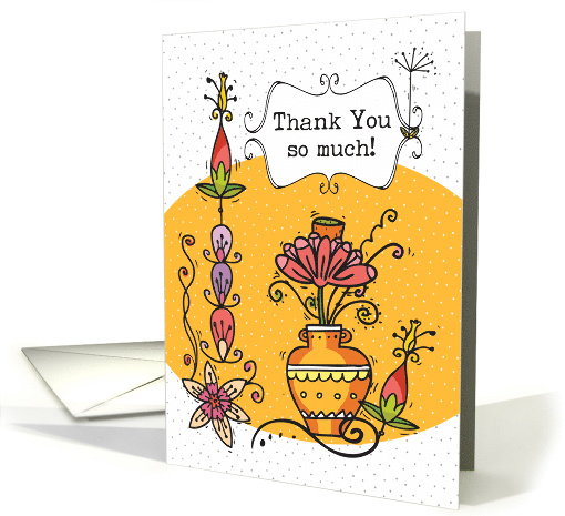 Thank You Colorful and Whimsical Flowers card (1766412)
