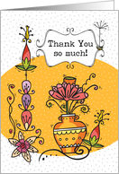 Thank You Colorful and Whimsical Flowers card