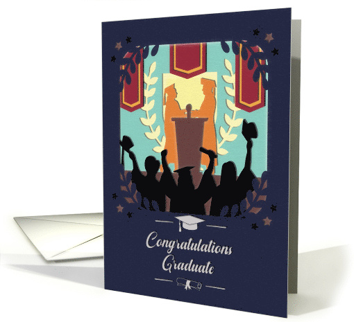Graduation Congratulations Cheering Graduates at Graduation card