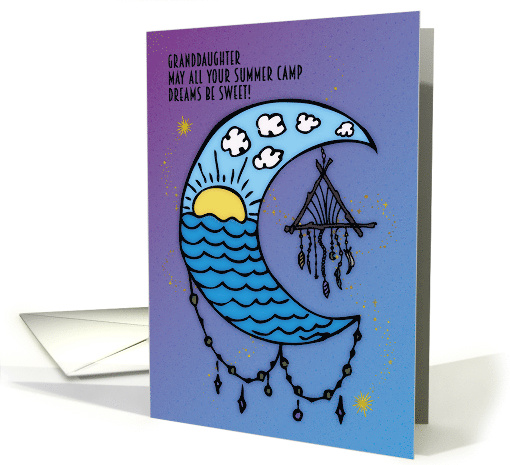 Granddaughter Thinking of You at Summer Camp Dreamcatcher card