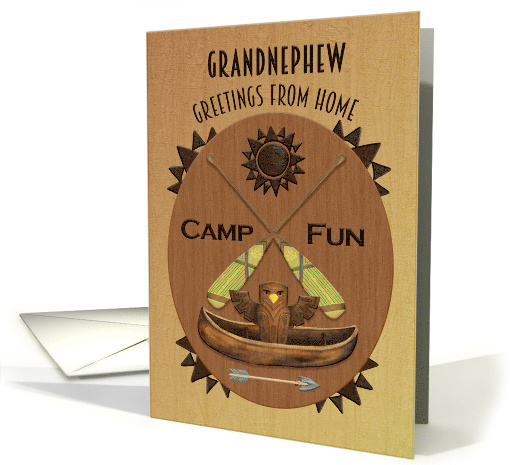 Grandnephew Summer Camp Greetings Wood Effect Plaque card (1776168)