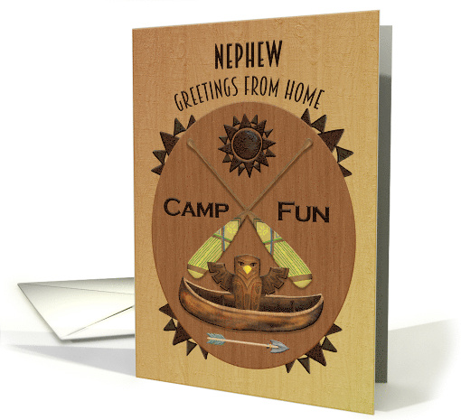 Nephew Summer Camp Greetings Wood Effect Plaque card (1776172)