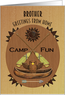 Brother Summer Camp Greetings Wood Effect Plaque card
