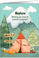 Nephew Summer Camp Wishes of Fun Camping Scene card