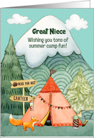 Great Niece Summer Camp Wishes of Fun Camping Scene card