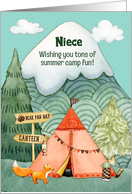 Niece Summer Camp Wishes of Fun Camping Scene card