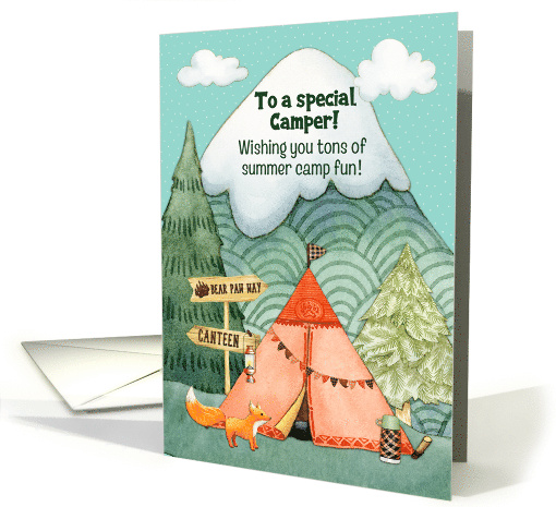For Anyone Summer Camp Wishes of Fun Camping Scene card (1776496)