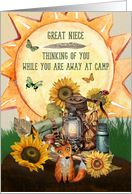 Great Niece Summer Camp Thinking of You Camping Gear card