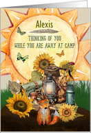 Alexis Custom Name Summer Camp Thinking of You Camping Gear card