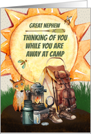 Great Nephew Summer Camp Thinking of You Camping Gear and Bugs card