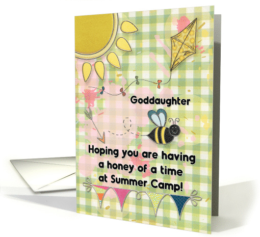 Goddaughter Summer Camp Thinking of You Cute Bee card (1777868)