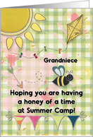 Grandniece Summer Camp Thinking of You Cute Bee card