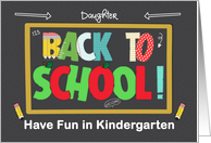 Daughter Kindergarten Back to School Fun School Patterns card