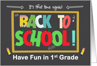 First Grade Back to School Fun School Patterns card