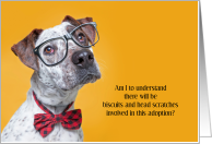 Congratulations on Adopting a Dog Adorable Dog with Glasses card