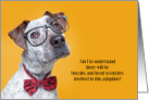 Congratulations on Adopting a Dog Adorable Dog with Glasses card