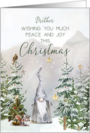 Brother Christmas Mountain Scene with Gnome and Stars card