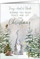 Aunt and Uncle Christmas Mountain Scene with Gnome card