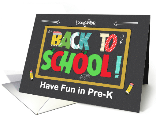 Daughter Pre-K Back to School Fun School Patterns card (1786616)