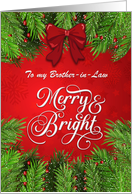 Brother in Law Merry and Bright Christmas Greetings card