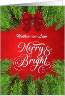 Mother in Law Merry and Bright Christmas Greetings card