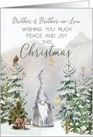 Brother and Brother in Law Christmas Mountain Scene with Gnome card