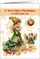 To Special Girl Fairy Christmas Greetings card