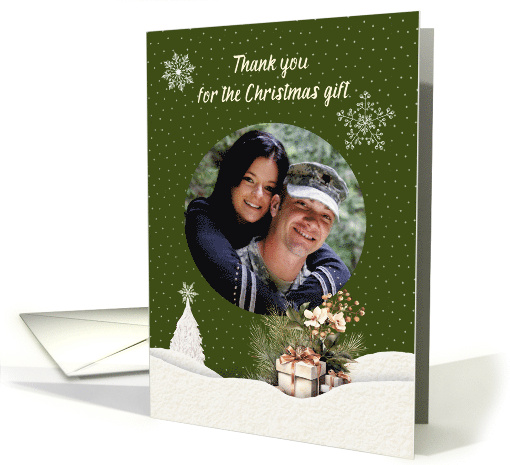 Christmas Gift Thank You Custom Photo Winter Scene card (1834574)