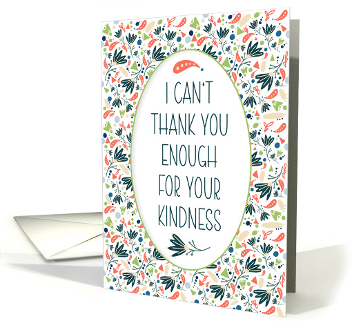 Thank You For Kindness Pretty Folk Art Pattern card (1836152)
