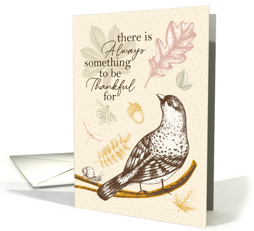 Thanksgiving Always Grateful Bird with Autumn Elements card (1877652)