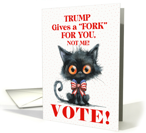 Vote Encouragement with Trump Pun and Patriotic Cat card (1879234)