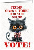 Vote Encouragement with Trump Pun and Patriotic Cat card