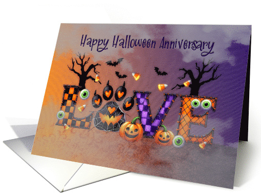 Halloween Anniversary Creepy Love Word Art card (1886048)