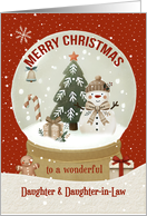 Daughter and Daughter in Law Merry Christmas Whimsical Snow Globe card