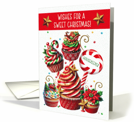 Housekeeper Christmas Sweet Christmas Cupcakes card (1886312)